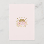Roze en Gold Royal Crown Princess Books voor Baby Informatiekaartje (Achterkant)