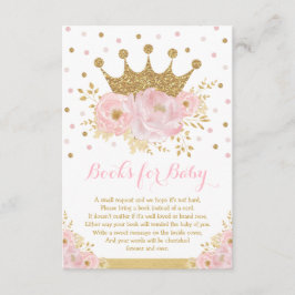 Roze en Gold Royal Crown Princess Books voor Baby Informatiekaartje