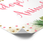 Roze en Gold Safari voeren een dierentuin uit Poster (Hoek)