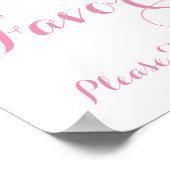 Roze en Gold Shower Favors Neem één teken Poster (Hoek)