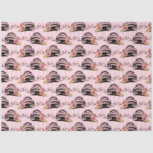 Roze en Gold Steampunk Series Design 52 Tissuepapier (Voorkant)
