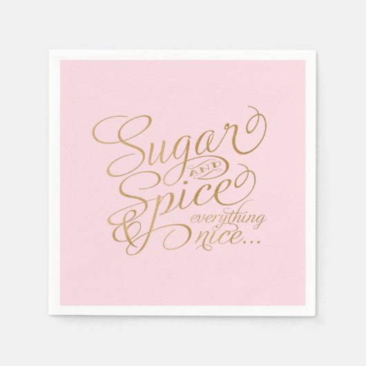 Roze en Gold Sugar en Spice Napkins Servet (Voorkant)