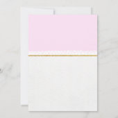 Roze en Gold Swan Princess Baby shower Invitation Kaart (Achterkant)