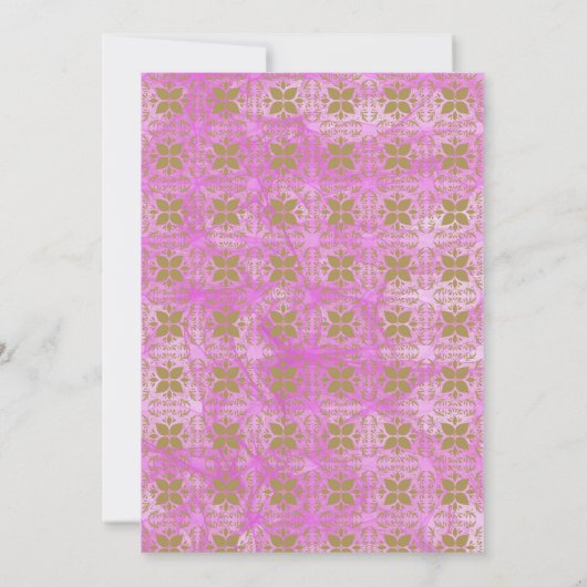 Roze en Gold Sweet 16 Uitnodiging (Achterkant)