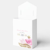 Roze en Gold Tropical Flamingo Girl Baby shower Bedankdoosjes (Geopend)
