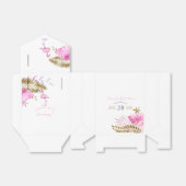 Roze en Gold Tropical Flamingo Girl Baby shower Bedankdoosjes (Uitgevouwen)