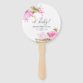 Roze en Gold Tropical Flamingo Girl Baby shower Handwaaier (Voorkant)