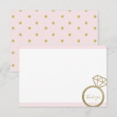 Roze en Gold Vrijgezellenfeest - Opmerking: Bedankkaart (Voorkant / Achterkant)