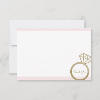 Roze en Gold Vrijgezellenfeest - Opmerking: Bedankkaart