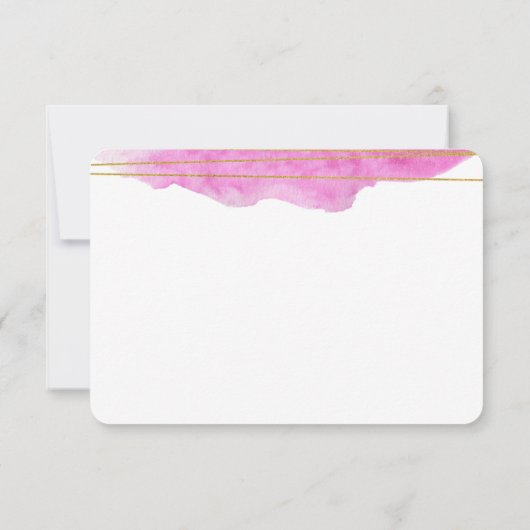 Roze en Gold Waterverf Sla de datumkaart op Save The Date (Achterkant)
