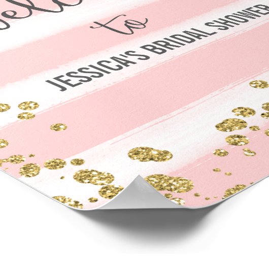 Roze en Gold Welcome Poster Print (Hoek)