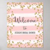 Roze en Gold Welcome Poster Print (Voorkant)