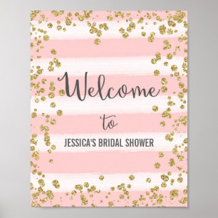 Roze en Gold Welcome Poster Print