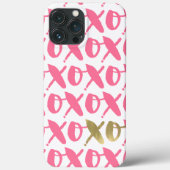 Roze en Gold XOXO Patroon Case-Mate iPhone Case (Achterkant)