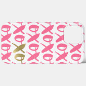 Roze en Gold XOXO Patroon Case-Mate iPhone Case (Achterkant (horizontaal))