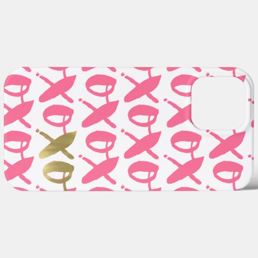 Roze en Gold XOXO Patroon Case-Mate iPhone Case (Achterkant (horizontaal))