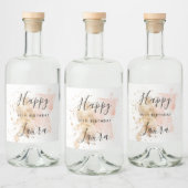 Roze en goud 60e verjaardag likeurfles etiket (Flessen)