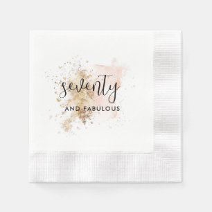 Roze en goud 70 en Fabulous Birthday Party Napkins Servet