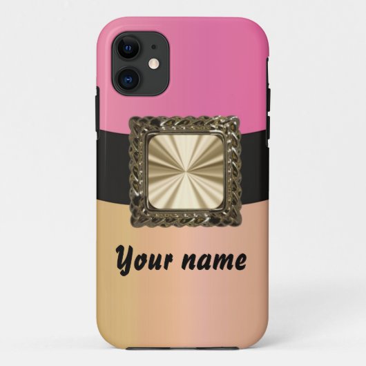 Roze en goud aanpasbaar Case-Mate iPhone case (Achterkant)