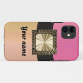 Roze en goud aanpasbaar Case-Mate iPhone case (Achterkant (horizontaal))