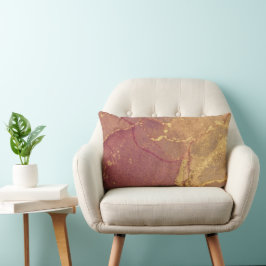 Roze en goud abstracte glitter lumbale kussen
