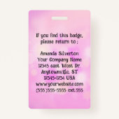 Roze en Goud Bedrijf Logo Convention Employee Badge (Achterkant)