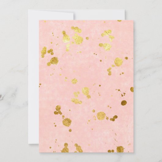 Roze en Goud Bloemen Brunch & Bubbly Kaart (Achterkant)