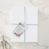 Roze en Goud Bloemen DIY Vrijgezellenfeest Favor Cadeaulabel (Met Touw)