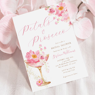 Roze en Goud Bloemen Vrijgezellenfeest Kaart