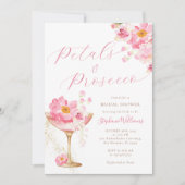 Roze en Goud Bloemen Vrijgezellenfeest Kaart (Voorkant)