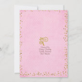 Roze en goud brengen een boek Baby shower mee Kaart (Achterkant)