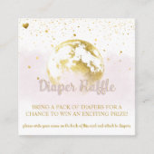 Roze en Goud Celestial Baby shower Luier Raffle Informatiekaartje (Voorkant)