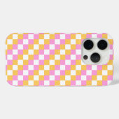 Roze en Goud Checkerboard Case-Mate iPhone Case (Achterkant (horizontaal))
