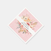 Roze en Goud Chic Florals Vrijgezellenfeest Servet (Hoek)