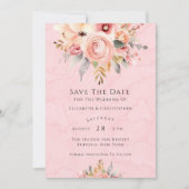 Roze en Goud Chique Florals Save The Date Cards Kaart (Voorkant)
