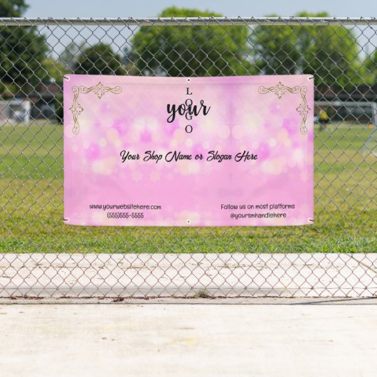 Roze en Goud Company Logo Convention Market Spandoek (Insitu)