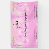 Roze en Goud Company Logo Convention Market Spandoek (Verticaal)