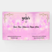 Roze en Goud Company Logo Convention Market Spandoek (Horizontaal)