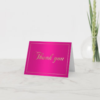 Roze en goud Dank je wel Opmerking Bedankkaart