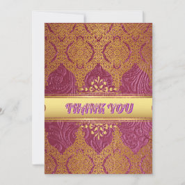 Roze en Goud Dank u bruiloft Kaart