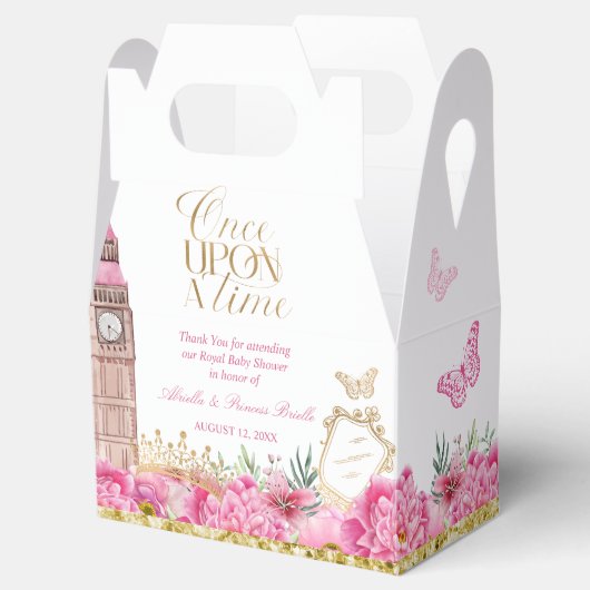 Roze en goud eens per keer op een bepaalde tijd Pr Bedankdoosjes (Geopend)