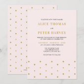 Roze en goud | Eenvoudige moderne bruiloft Kaart (Voorkant / Achterkant)