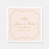 Roze en goud | Elegant Classic Wedding Napkin Servet (Voorkant)
