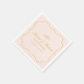 Roze en goud | Elegant Classic Wedding Napkin Servet (Hoek)