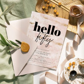 Roze en Goud Elegant Eenvoudige 50ste Verjaardag Kaart