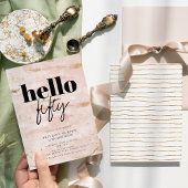 Roze en Goud Elegant Eenvoudige 50ste Verjaardag Kaart