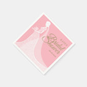 Roze en Goud Elegant Kant Gown Vrijgezellenfeest Servet (Hoek)