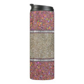 Roze en Goud | faux glitter Thermosbeker (Geroteerd rechts)