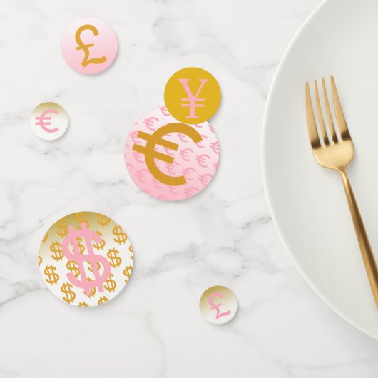 Roze en Goud Geld symbolen Partij Confetti (Groep)