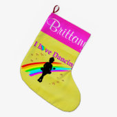 ROZE EN GOUD GEPERSONALISEERDE BALLERINA STOCKING GROTE KERSTSOK (Voorkant (Hangend))
